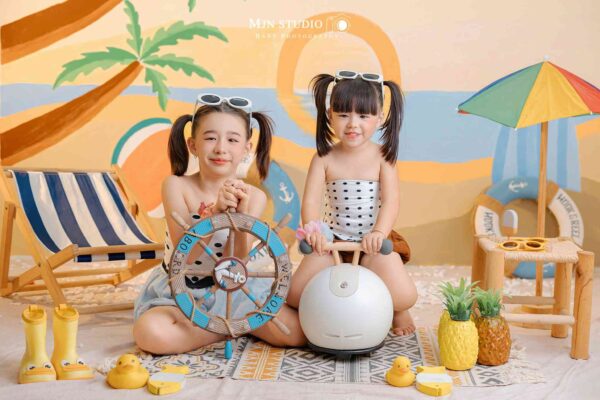 Bộ ảnh dã ngoại cho bé picnic trên biển