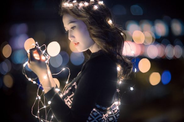 chụp ảnh với đèn dây